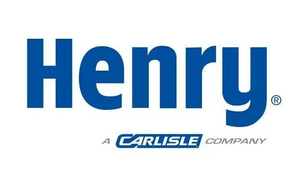 Henry, a Carlisle Company, logo in blue text for Cincinnati roofing, siding, gutters, and exterior home repair services