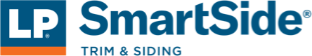 LP SmartSide Trim & Siding logo featuring blue and orange branding for exterior home siding and trim services