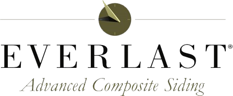 Everlast Advanced Composite Siding logo with tagline and circular emblem in olive green